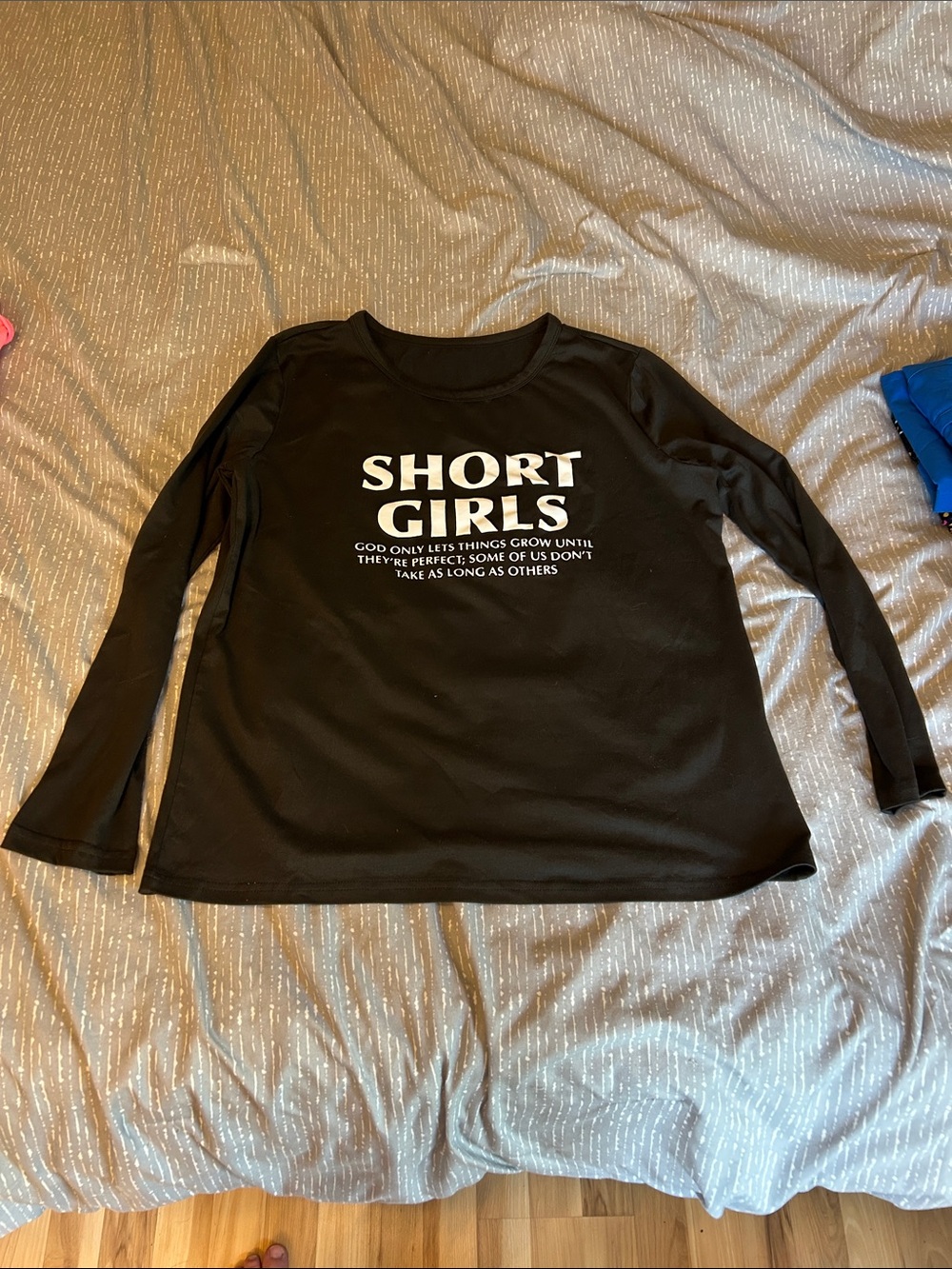 Girls' Black Long-Sleeve Graphic Tee - Short Girls